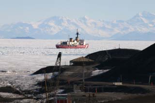 Coastguard ship in the ice